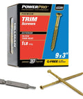 Top Shelf Exterior Trim Screws Nine By Three Inch Bronze Self Drilling Wood Fasteners Deck And Fence Toolkit Seventy Piece Heavy Duty Job Site Ready Hardware with packaging and screws
