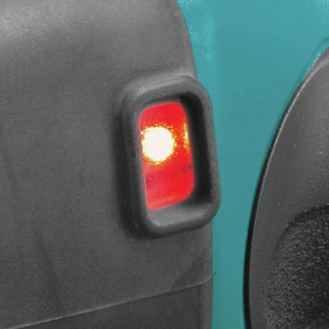 Heavy Duty 18V Cordless Die Grinder Delivering Gutsy 26000 RPM Via Slick Quarter Inch Chuck indicator light detail.