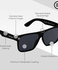 XL Polarized Work Sunglasses For Men And Women With Side Shield Design, UV Protection For Outdoors, Road Trip Ready Sunglasses With Black Rubberized Frame, Large Lenses, Durable Everyday Eyewear For Driving, Fishing, Hiking, And Sun Heavy Days