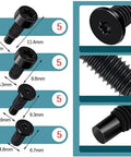 Replacement Screws For Ring Video Doorbell 20Pcs Black 4 Size Set close-up showing black screws with T5 and T16 heads