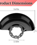 5 Inch Type 27 Wheel Blade Guard dimensions for angle grinders, showing width, height, and fitting details.