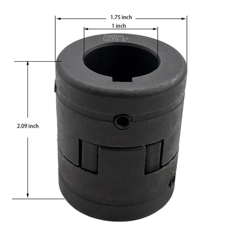 1 Inch Bore Flexible 3 Piece L Jaw Coupling Set With Rubber Spider For Log Splitter And Wood Processing Heavy Duty HT250 Cast Iron Construction