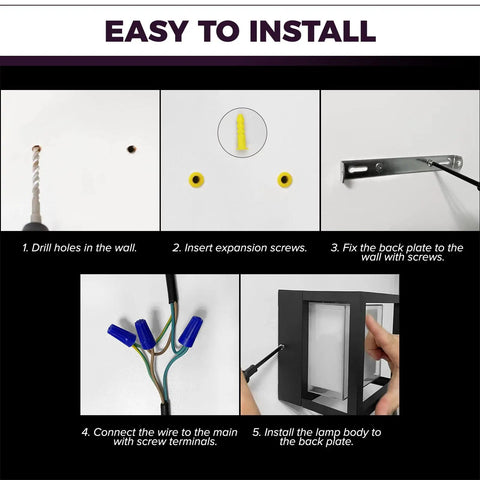 Installation steps for Outdoor Smart Wall Lights With Alexa And Google Assistant Control No Brainer Easy Setup RGB Plus Tunable