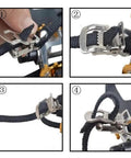 4 Pack Bike Pedal Toe Straps Universal Toe Clips With Clamp Lock For Outdoor Cycling Close-up of durable nylon straps with clamp mechanism