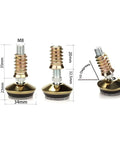Swivel Furniture Levelers Set Of 4 Adjustable Leveling Feet M8 and M10 with dimensions and angle shown