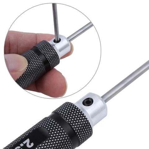 Close-up of RC Hex Driver Set 1.5mm Allen Wrench Kit for Traxxas RC Cars with non-slip handle and steel bit