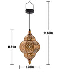 Hanging Solar Lanterns Outdoor Decor For Patio Pathway Yard And Garden, Waterproof Plastic Moroccan Style Lights, Bronze Finish