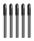 Five Pack One Quarter Inch Solid Carbide End Mills With AlTiN Coating, Four Flute Chamfer End Mills For Steel, Ninety Degree Chamfer