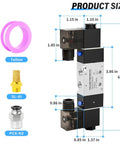 Heavy Duty Beefy Pneumatic Solenoid Valve 4V220-08 DC24V Double Coil Pilot Operated 2 Position 5 Way Electric Valve with dimensions