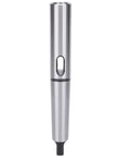 Front view of lengthened Morse MT4 to MT3 drill sleeve reducing adapter in silver quenched high-speed steel