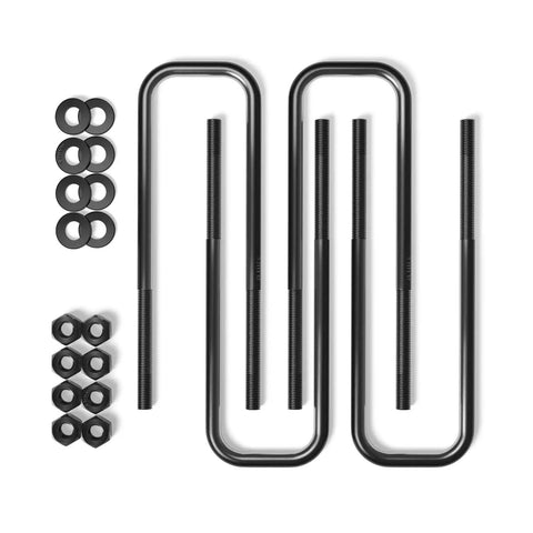 Beefed Up Black Extended Leaf Spring U Bolts 10 Inch By 2.75 Inch Heavy Duty Ideal For Chevy Silverado GMC Sierra HD Leveling Kit Fits 01 07 Silverado 1500 HD 01 10 2500 HD 07 10 3500 HD