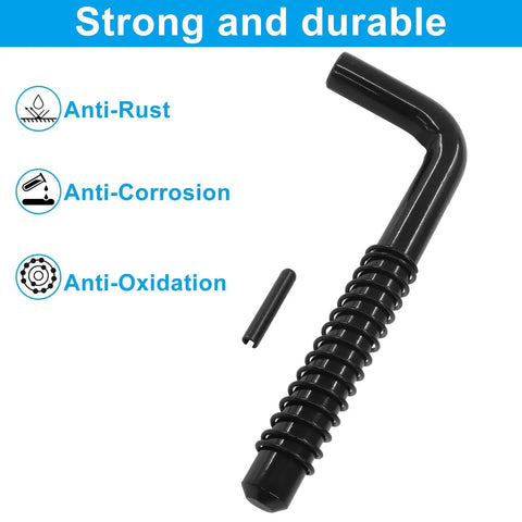 Rock Solid Trailer Gate Pin Latch Repair Kit With 0.56 Inch Barrel Bolt Lock, black anti-corrosion latch with pin.
