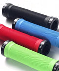 Colorful Bike Handlebar Grips Dual Lock-On Clamps, Grippy Ergonomic Rubber and Aluminum Alloy MTB BMX Downhill Grip