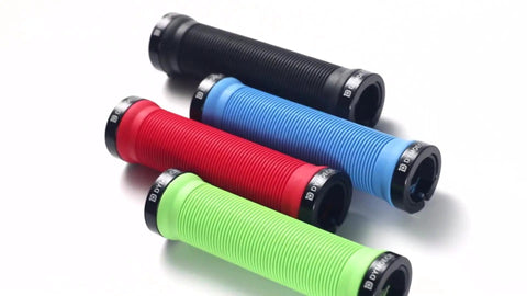 Colorful Bike Handlebar Grips Dual Lock-On Clamps, Grippy Ergonomic Rubber and Aluminum Alloy MTB BMX Downhill Grip