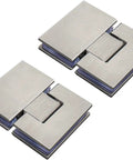 Heavy Duty Two Pack 180 Degree Glass Door Hinges Rock Solid 304 Stainless Steel Pivot For Frameless Showers And Cabinets Auto Spring Back with robust steel construction.