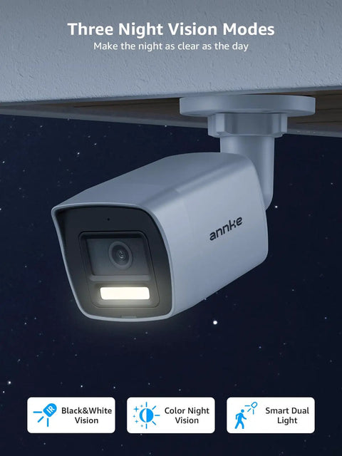 4K PoE Security Camera With AI Human And Vehicle Detection, 96 Degree Wide Field Of View, 8MP, 4mm Lens, mounted outside