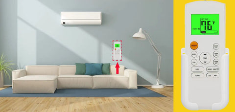 Universal Infrared Remote Control With Wall Mounting Bracket Easy Plug And Play Setup For Ductless Mini Split Air Conditioner Solid Replacement For Custom Home Systems No Hassle Operation Quick Swap Design
