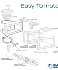 Diagram of Wide Mouth Above Ground Pool Skimmer Kit Replacement For SP1091WM, highlighting components and installation ease