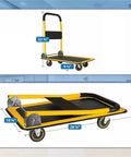 Heavy Duty Folding Hand Truck Dolly With Wheels 330 Lb Capacity No Sweat Easy Move Trolley For Home Warehouse And Office Portable Telescoping Handle For Quick Transport, folding cart 28 3/4 in x 18 3/4 in