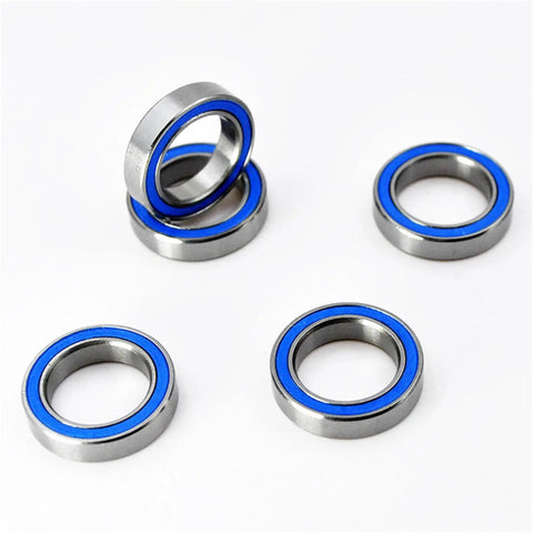 RC Car Ball Bearings Set Rubber Sealed Or Metal Shielded In Mixed Sizes 2x6x3 5x10x4 5x8x2.5 4x10x4 5x11x4 6x12x4 12x18x4mm Plus 4x8x3mm Chrome Steel GCr15 Low Vibration High Speed Hobby RC Cars blue-sealed bearings