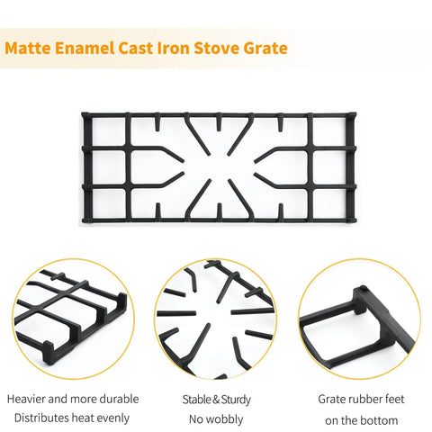 Beefy Burner Grate Replacement For Frigidaire Gas Stovetop Center Grate 20 Inch L X 7.9 Inch W Cast Iron Compatible With 807412601 Stove Cooktop Grate 1 Pack