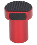 Close-up of a red aluminum bench dog with non-slip pad for Four Pack Aluminum Alloy Bench Dogs Clamp With Non Slip Pads For Woodworking Tables 19mm And Three Quarters Inch Size Secure Grip Durable For Routing Sanding