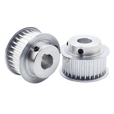 Timing Pulley For GT2 Belt System 28T 30T With 8mm Keyway, silver metal pulley, precision grooves, 1 piece design