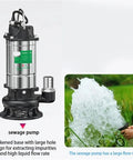 Heavy Duty Submersible Water Pump With 750 Watt Motor And 10 Meter Head for household and farm drainage with large hole design.