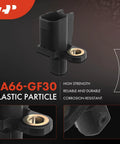 Pair Of Heavy Duty Rear Abs Wheel Speed Sensors For Ford Escape Focus Cmax Mazda 3 5 And Lincoln Mkc With Straight Plug And Play Swap And Built Tough Reliability For Zero Sweat Repairs, showing ABS sensor with high strength PA66-GF30 plastic.