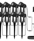 Low Voltage LED Landscape Lights Kit With Transformer IP65 Waterproof Outdoor Spotlight Set 8 pack displayed on white background