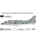 Illustration of 1:72 AV8A Harrier Model Kit Unbuilt Plastic Aircraft Build Set with detailed markings and color guide