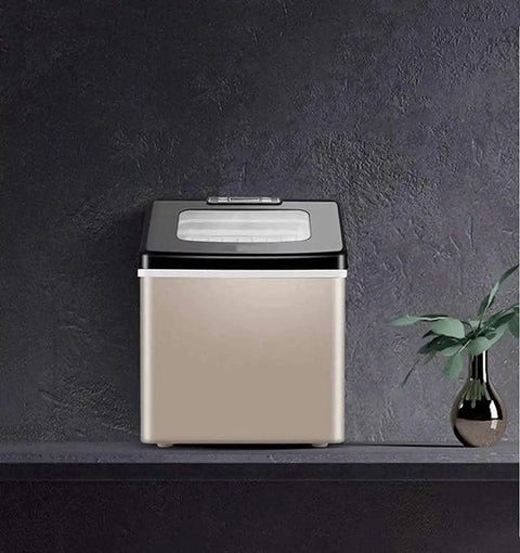 Portable Countertop Ice Maker Machine Electric Desktop Ice Cube Maker Fast Cold Drink Production Food Grade Abs Plastic on shelf.