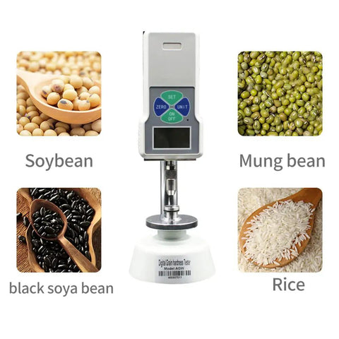 Digital Grain Hardness Tester Durometer For Wheat, Rice, Soybean, Mung Bean With Clear Digital Display Easy Readout Lightweight Portable Grain Quality Gauge Two Unit Readout Kilograms And Newtons Battery Protected, for soybeans and rice