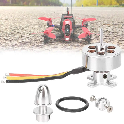 RC Brushless Motor 1700KV for Fixed Wing Planes Lightweight Replacement Part with mounting kit, metal components visible