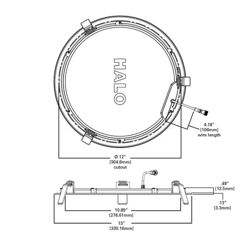 12 Inch LED Recessed Light With Low Profile Canless Design And Pick Your Lumens And Color Temp, 0 10V Dimming, 120 277V Input, Wet Location, Install From 1.5 Inch Plenum, 90 CRI Min, L70 At 50,000 Hours