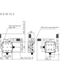 Technical diagram of Motorized Rotary Positioning Stage With XY60 L36 Cross Roller Guide Slide Table dimensions and annotations