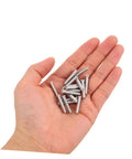 Top Picks For Car Body Repair Welding Studs 50 Pack 4mm Metal Pulling Pins For Dent Removal And Bumper Fixing Universal Fit To Fix Dents Fast With Ease, silver studs in hand.