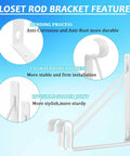 Heavy Duty Closet Shelf Rod Brackets 4 Pack 11X11 Inch White Steel Wall Mounts showcasing bending process, counterbore, solder joint features.
