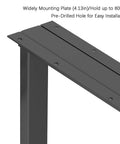 Top view of Beefy Heavy Duty Metal Table Legs Set of 2, 28 Inch Tall by 17.7 Inch Wide With Adjustable Floor-Protector Feet, Industrial Rustic Style Desk Table Supports, Holds Up to 800lb, Black.