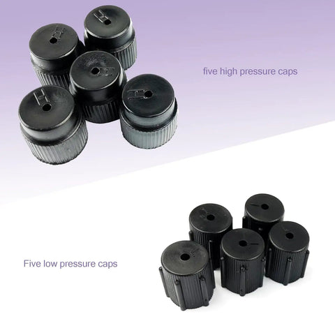 10 Pack A/C Valve Core Port Caps for Most Cars, Heavy-Duty ABS Plastic, Leak-Proof and Dust-Proof Protection, Black
