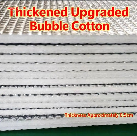 Stacked layers of thickened bubble cotton insulation film, thickness 0.5cm, part of Five Pack Thickened Aluminum Reflective Insulation Film For Beehives Waterproof Moisture Proof Sunshade Cooler Pad Beekeeping Equipment Heavy Duty Reflective Shield And Heat Barrier.