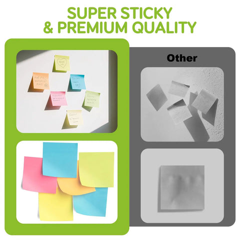 Bright Color 3x3 Sticky Notes Pack With 18 Pads And 50 Sheets Each Super Sticky Recyclable Note Set for easy organization and reminders