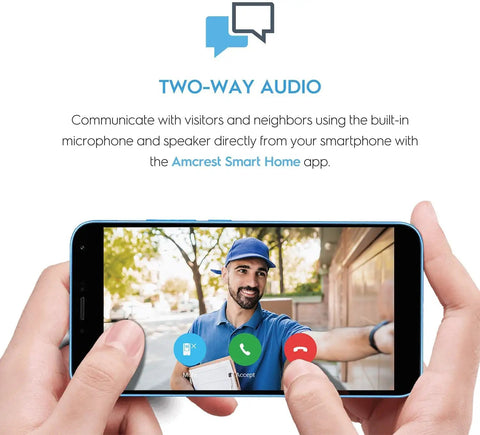 Using Doorbell Pro No Fuss 4MP Outdoor Video Door Camera For Smart Home Dual Band WiFi AD410 two-way audio on smartphone app