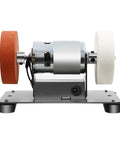 TuiLesoung Mini Bench Grinder Featuring 96W Dual Wheel Sharpening Machine For Tabletop Use, showcasing compact design with dual grinding wheels.