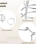 10 Pack Stainless Steel Fire Sprinkler Guard Cages For 1/2 Inch Heads with robust wire design and adjustable locking nut for secure installation.