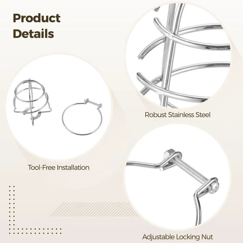 10 Pack Stainless Steel Fire Sprinkler Guard Cages For 1/2 Inch Heads with robust wire design and adjustable locking nut for secure installation.