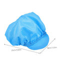 Blue Anti Static Work Caps 5 Pack Breathable Polyester Mesh Hat Lightweight dustproof cap with elastic band for industrial use.
