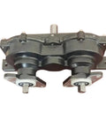 Beefed Up Heavy Duty Stainless Steel Gearbox Reducer For Ice Cream Machines Deceleration Gear Component Durable Industrial Gear Drive Power Transfer Part For Commercial Ice Cream Makers, front view