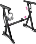 Rolling Keyboard Stand With Wheels Z Style Adjustable Portable Pro Heavy Duty Digital Piano Stand Fits 54 To 88 Key Electric Pianos