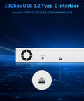 Rock Solid Four Bay 1U Rack Mount Diskless DAS Hard Drive Enclosure featuring USB 3.2 Type-C interface for high-speed data transfers.